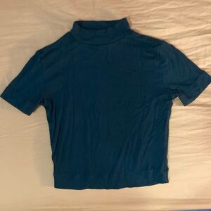 Dark Green Cropped Mockneck